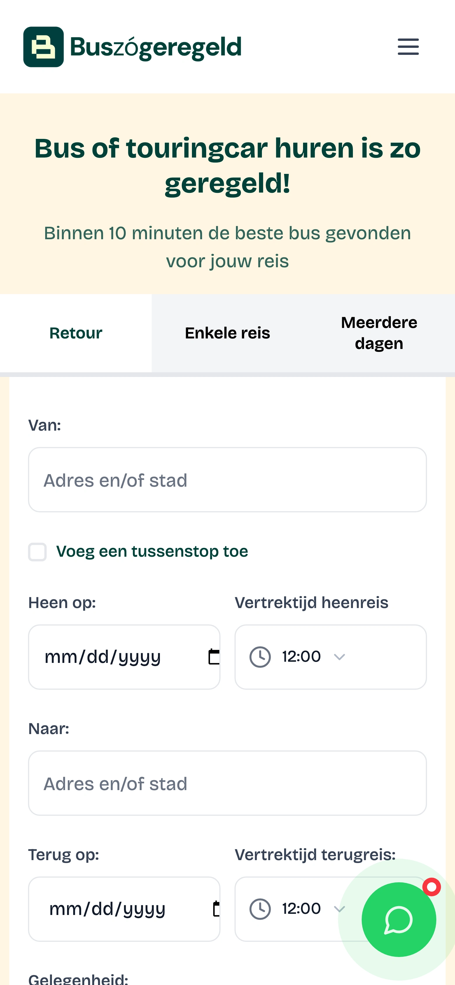 Buszogeregeld op een telefoon