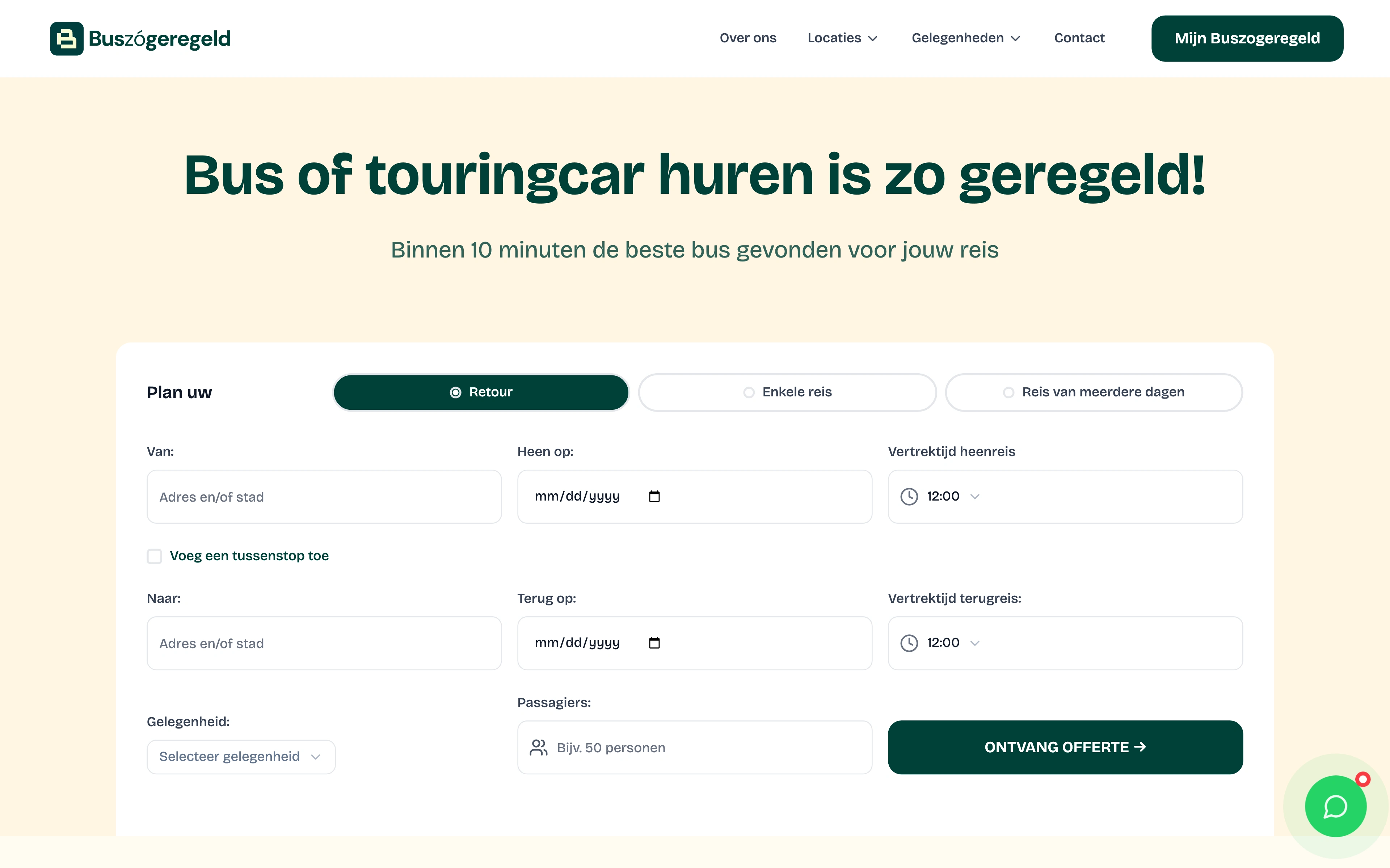 Website van Buszogeregeld