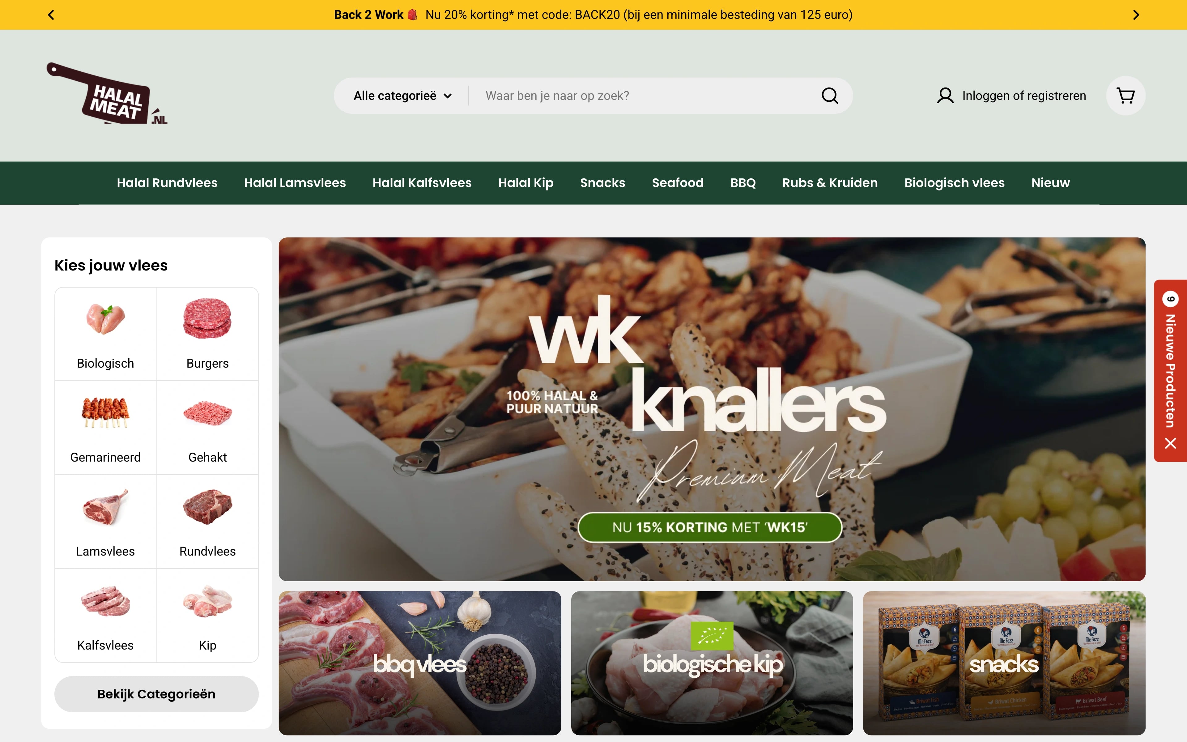 Website van Halal Meat