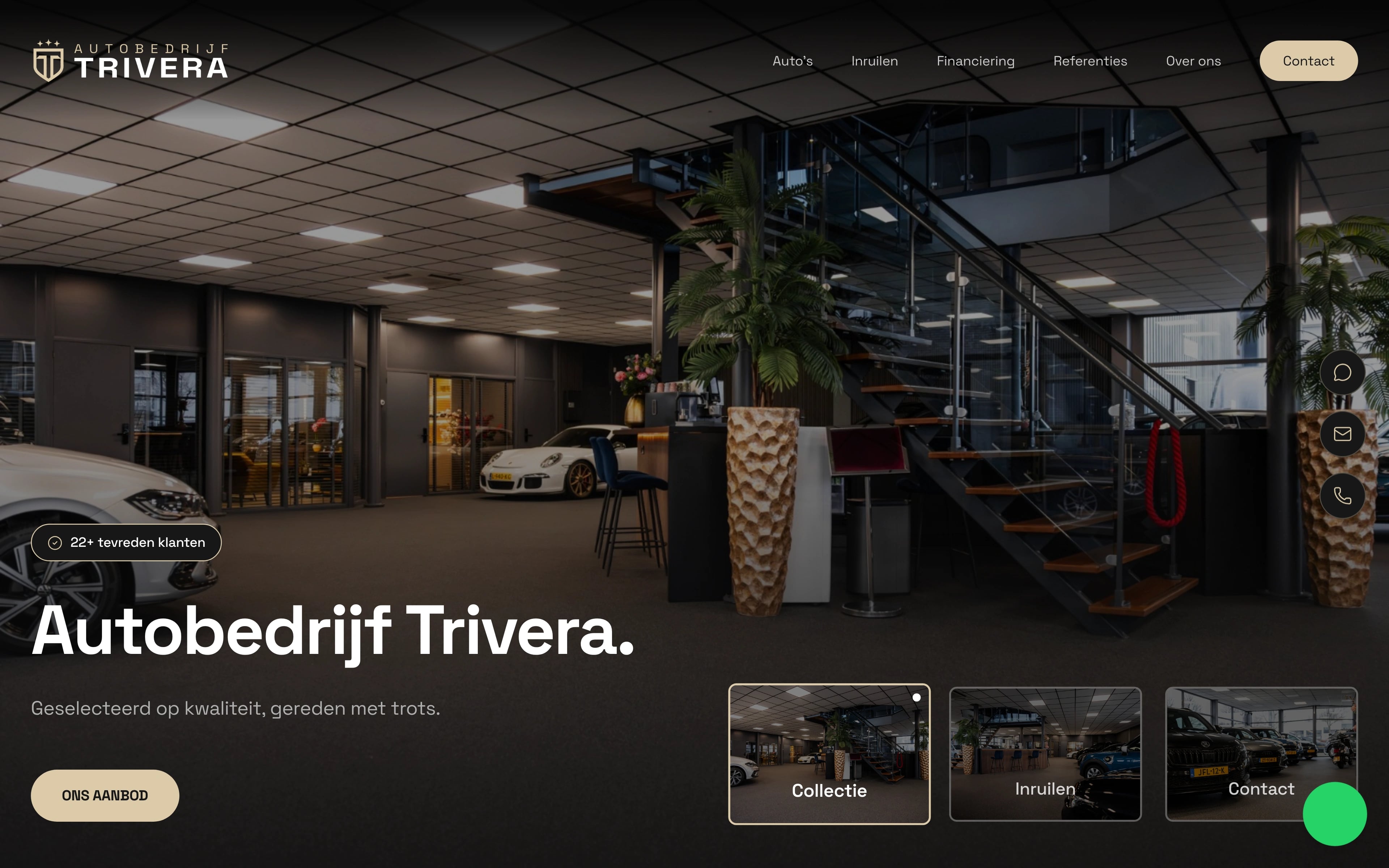 Website van Autobedrijf Trivera